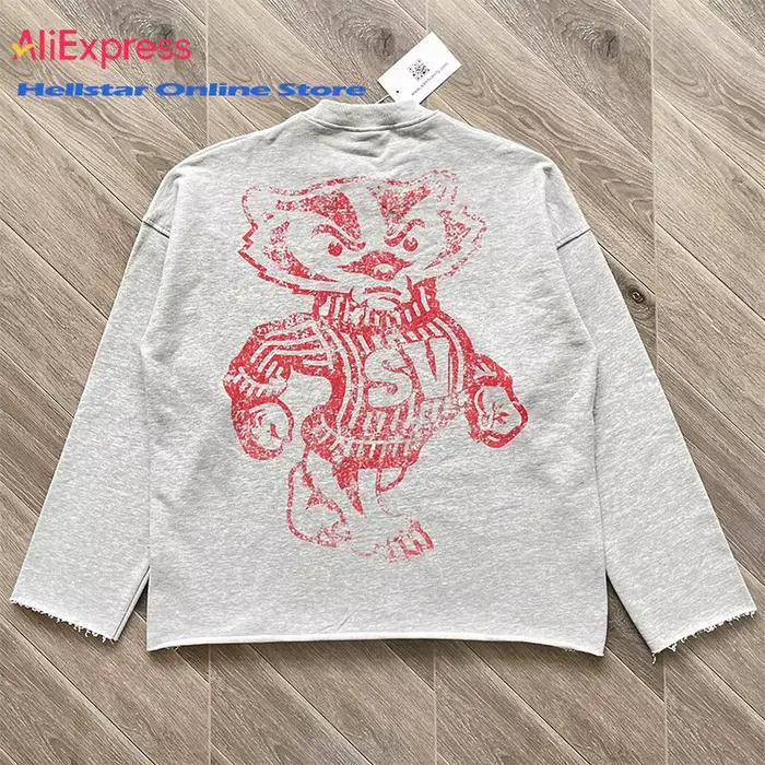 ST VANITY Sweat-shirt à col rond en coton imprimé vintage décontracté SV26HD26