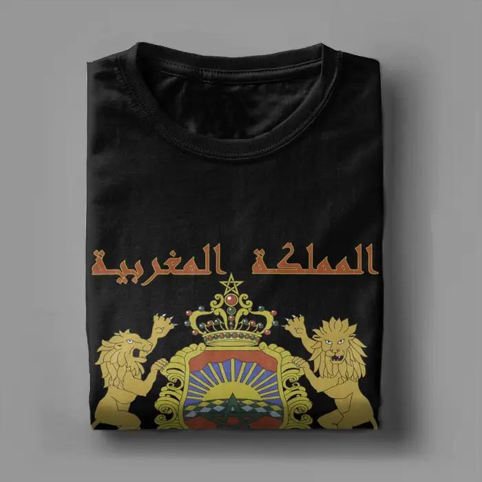 T-shirts pour hommes du royaume incroyable du Maroc, col rond, 100% coton, manches courtes, hauts grande taille