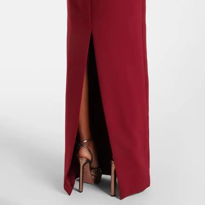 Robe de soirée élégante personnalisée, col en v, manches longues, Jersey moderne, robes de bal plissées à fleurs droites