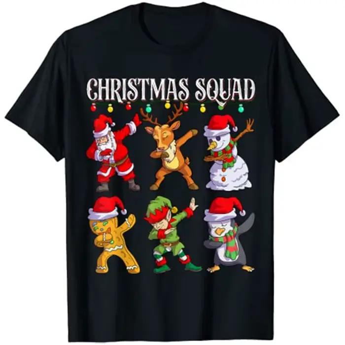 T-Shirt Dab de noël pour équipe de noël, famille assortie, père noël, amis