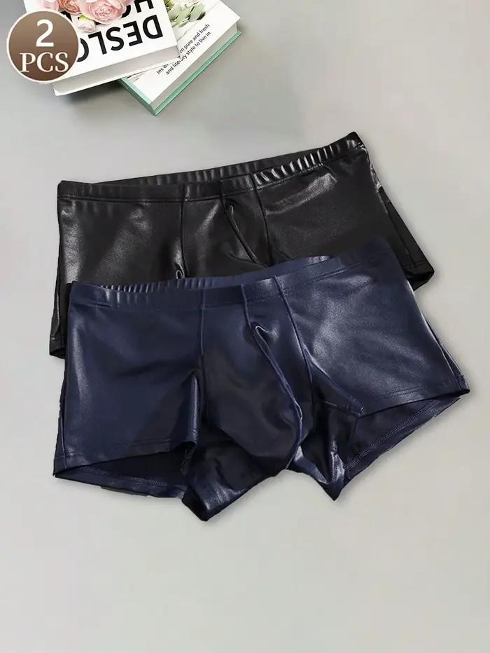Sous-vêtements en cuir taille basse pour hommes