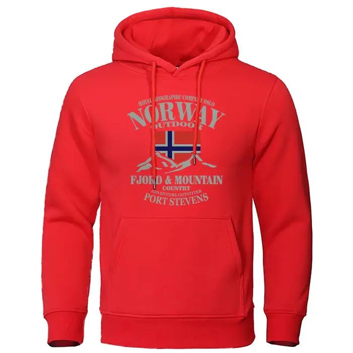Sweat à capuche de sport à motifs de fjord norvégien à la mode