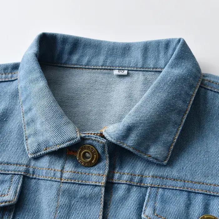 Vestes en jean à simple boutonnage pour garçons et filles