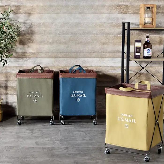 Grand panier à linge pliable moderne en tissu