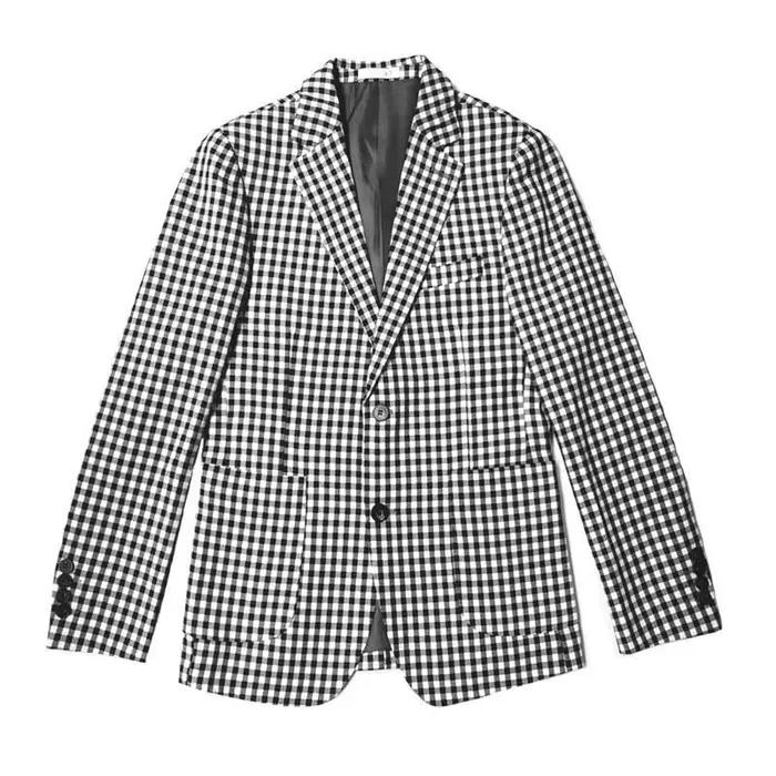 Vestes de costume à carreaux pour hommes, manteau marron à simple boutonnage, mode élégante d'été 2025, Blazer décontracté, vêtements de printemps, nouveau