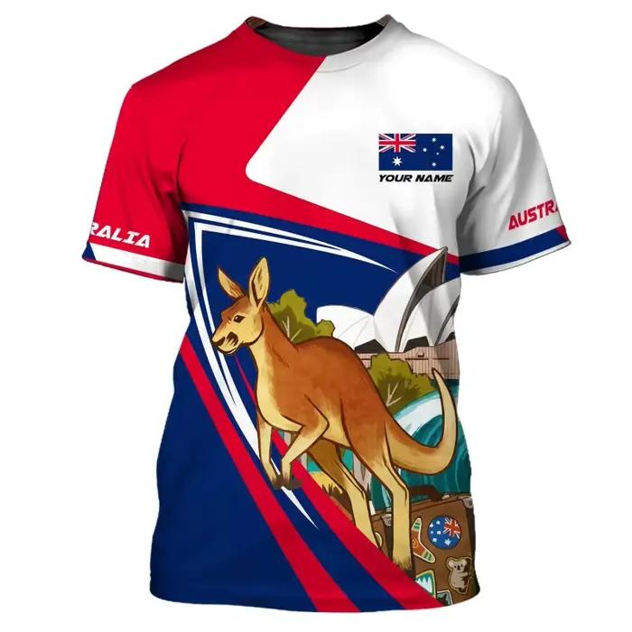 Impression complète Australie Symbole Aborigène T-shirt Indigène Pour Hommes D'été À Manches Courtes Grande Taille