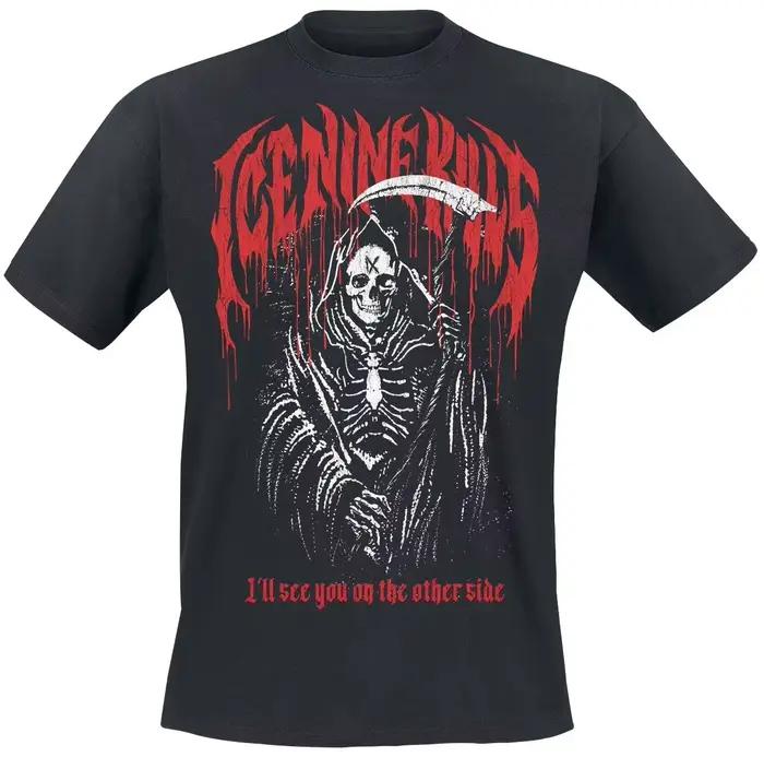 T-shirt en coton avec affiche de film d'horreur Grim Reaper Ice Nine Kills