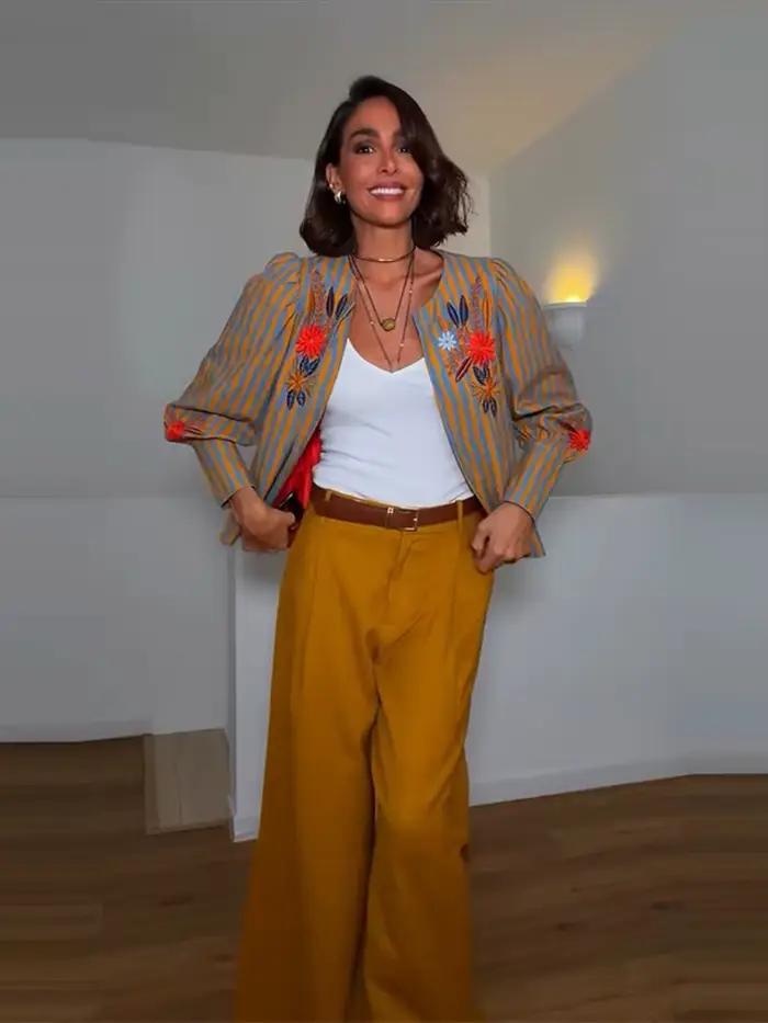 Veste décontractée en similicuir PU pour femme