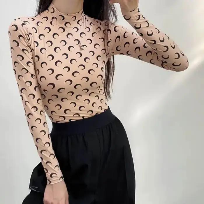 T-shirt à manches longues coupe ajustée pour femme