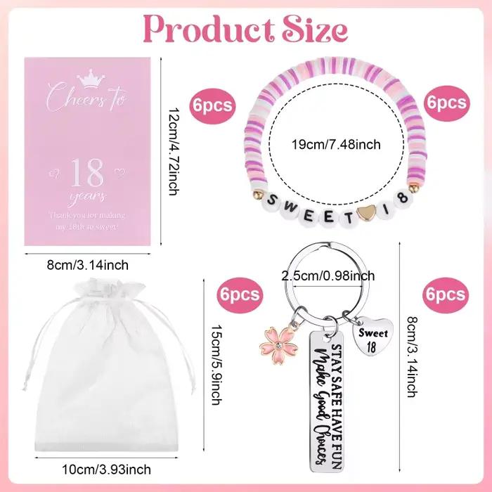 6 ensembles de cadeaux pour le 18e anniversaire des filles