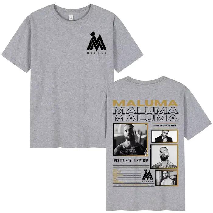 T-shirt Rappeur Maluma Impression Graphique Coton Doux Hommes Femmes Mode Hip Hop Occasions Spéciales