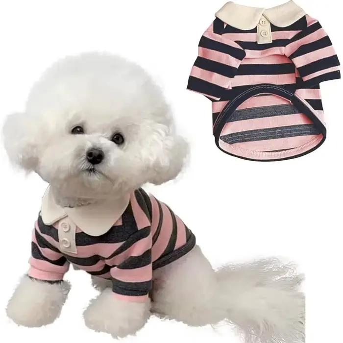 Chemise rayée pour chien style col chemise