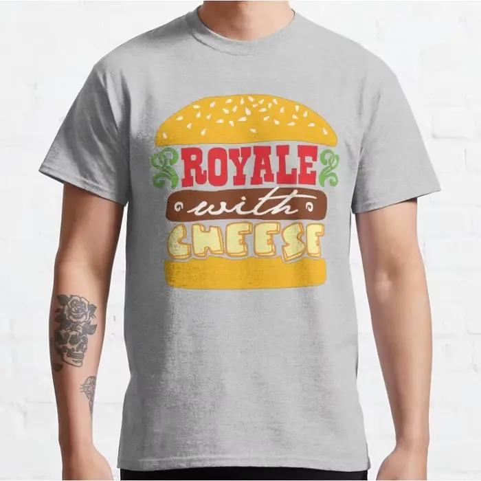 Royale avec du fromage années 80 film vintage Pulp fiction T-shirt à manches courtes et col rond pour hommes grande taille hauts pour adultes S-6xl