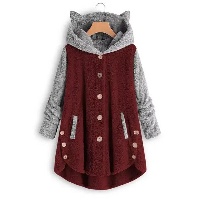 Sweat-shirt à capuche Long imprimé chat pour Femme