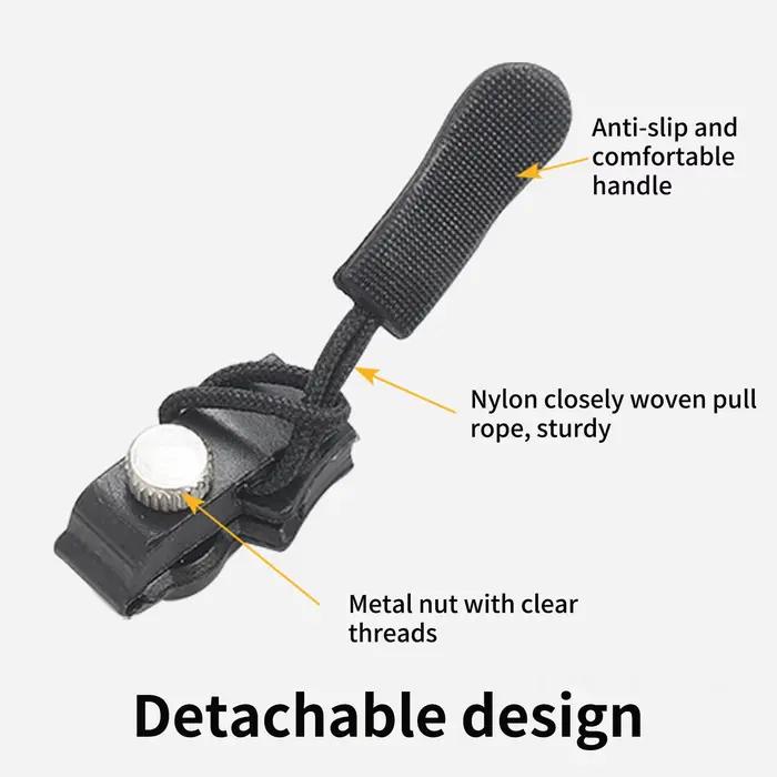 Kit de réparation de fermetures éclair universelles, 3 pièces, tête de fermeture éclair détachable instantanée, remplacement facile, tirette universelle, facile à utiliser, pour vestes et sacs