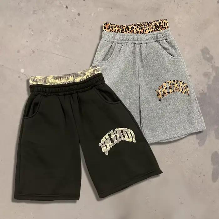 Shorts de survêtement pour homme à imprimé camouflage léopard