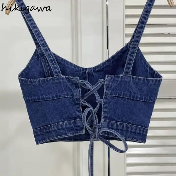 Débardeur en Denim Y2k pour Femme
