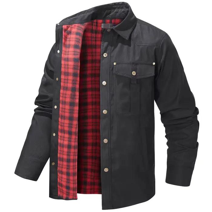 Veste western vintage pour homme, veste décontractée en glouton à carreaux, revers, plus