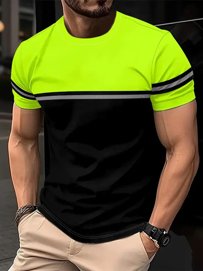 T-shirts imprimés en 3D verts, streetwear, mode masculine, Harajuku, décontracté, surdimensionné, col rond, manches courtes, t-shirt, haut, vêtements