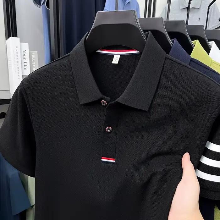 Polo de luxe pour homme 100 % coton à manches courtes