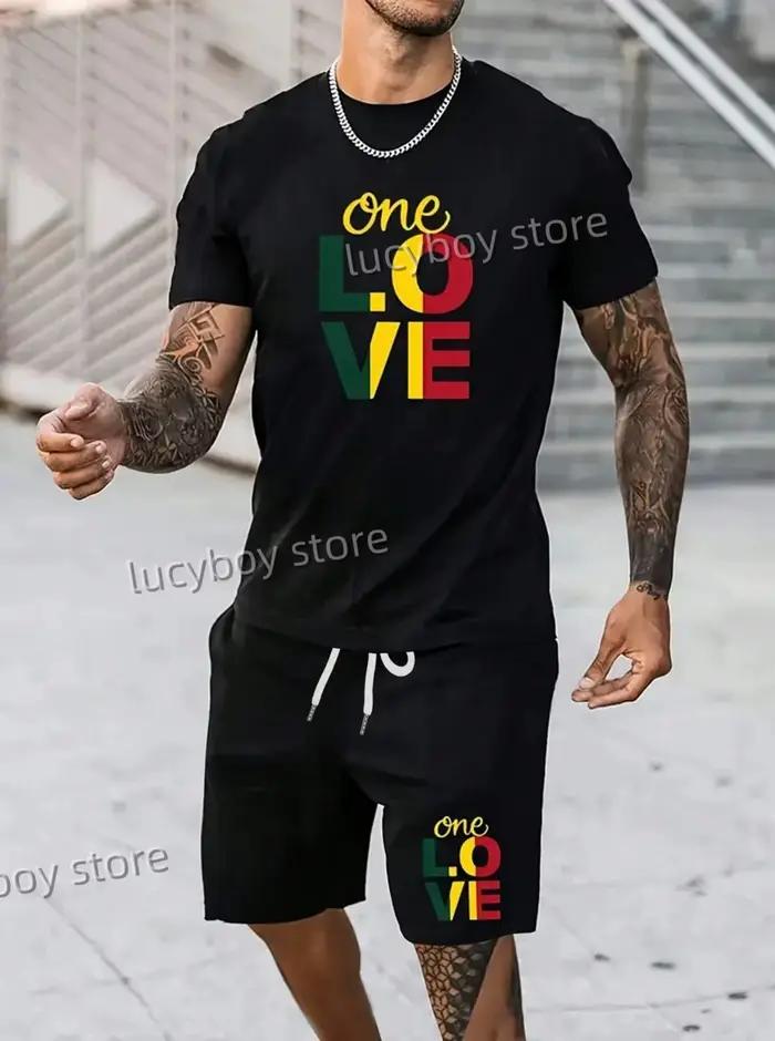 LOSANGELES NO.14 hommes survêtement Sport T-shirt + shortSuit Malehigh luxe