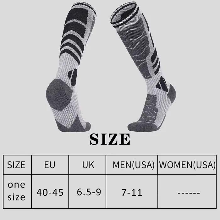 1 paire laine mérinos coton hiver hommes chaussettes de Ski chaudes plus épais sport Snowboard cyclisme football chaussettes haute élastique chaussettes thermiques
