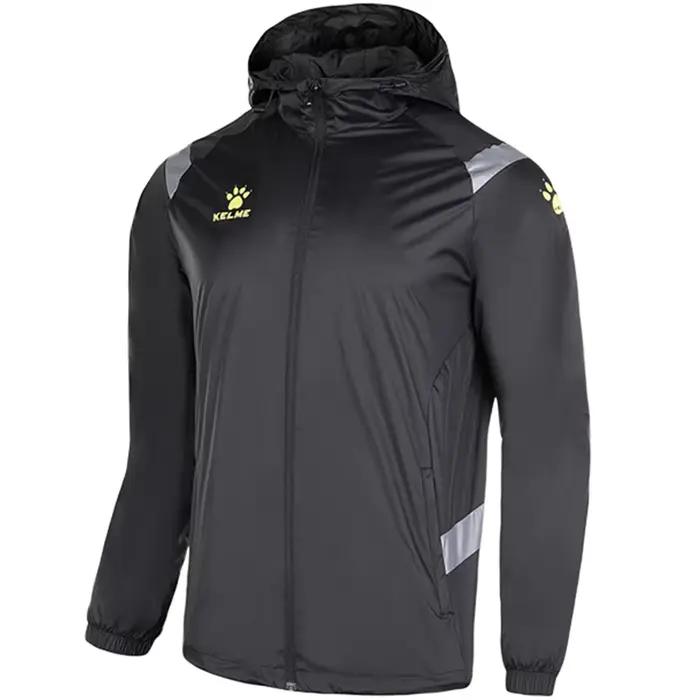 Kelme-Manteau de sport à capuche pour homme, imperméable, veste à capuche, éclaboussures d'eau, entraînement de football, course à pied, fitness, extérieur, automne