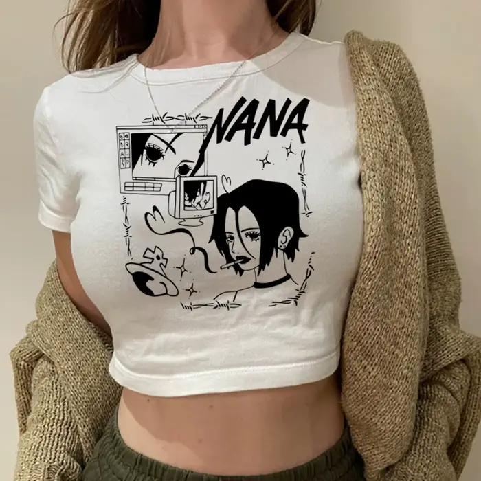 Haut court graphique Nana Goth pour filles