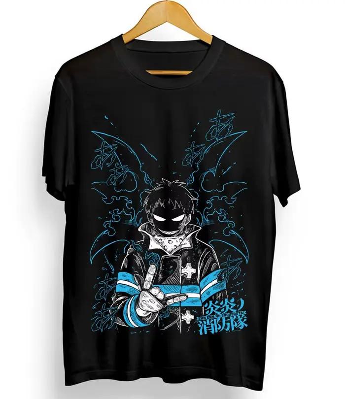 T-shirt Kendra Fire Force Hommes Coton Imprimé Décontracté pour Activités Physiques et Journées Quotidiennes