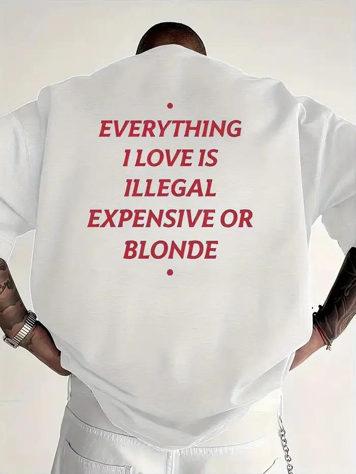 Nouveau Tshirt Homme 2026 Amusant I Love Tout Illegal Imprime Respirant a Manches Courtes Style Streetwear Tendance Mode Polyvalent Occasions Faire Du Jogging Shopping Bureau Soirée