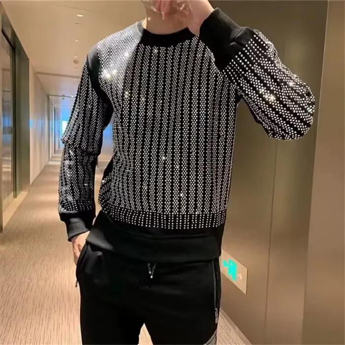 Pull à col rond à manches longues pour hommes