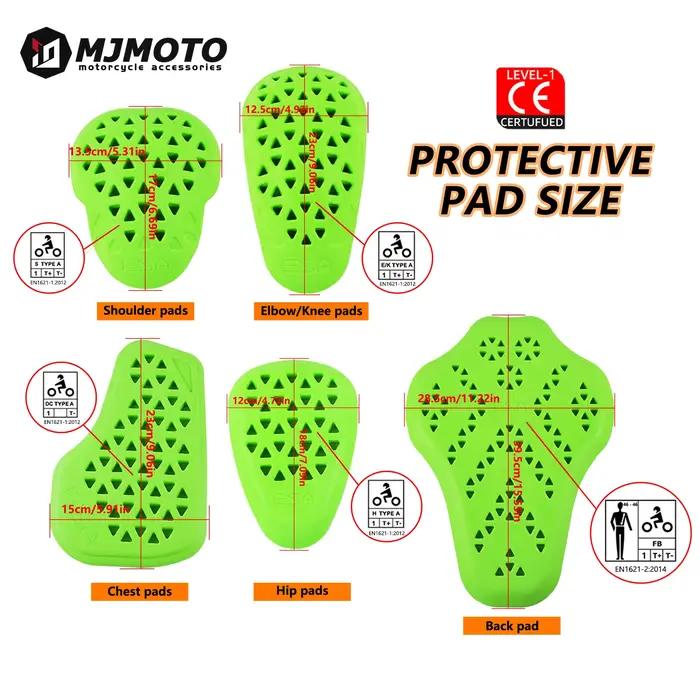 Veste de moto avec protections intégrées, niveau CE-1, protections pour veste de motocross, protections pour veste de moto, protections pour veste de motard