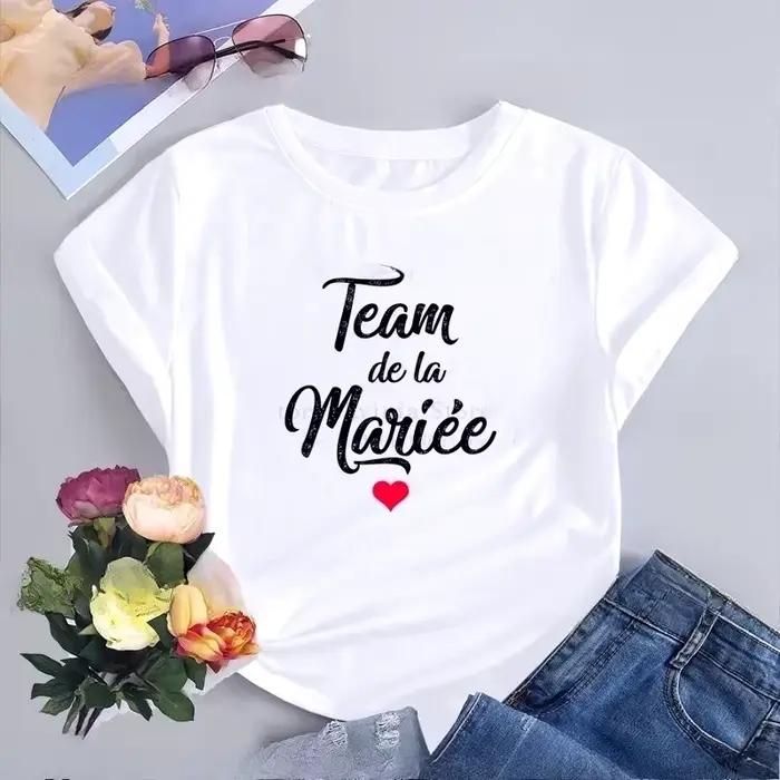 T-shirt à col rond à manches courtes pour femme