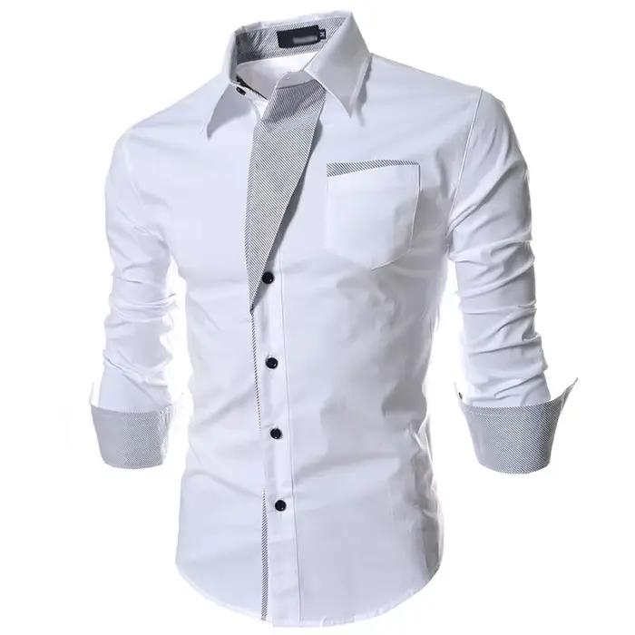 Chemises rayées pour hommes à manches longues affaires coupe ajustée Chemise masculine noir blanc 2025 vêtements sociaux Camisa Masculina Vetement Homme