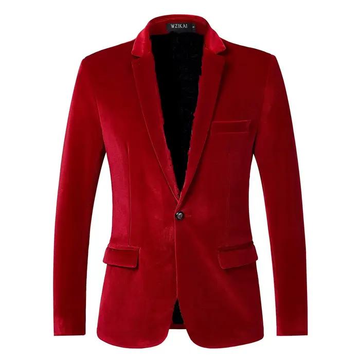 Veste de costume décontractée en velours pour homme, style printemps-automne, coupe ajustée, jeune et tendance, vêtements occidentaux élégants, tenue formelle