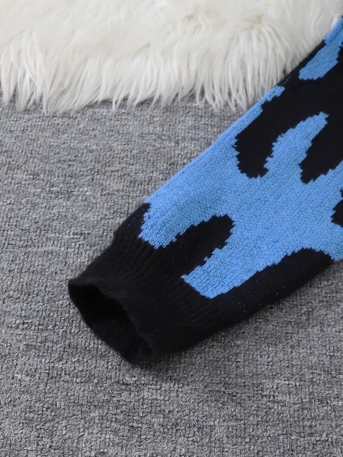 Nouveau populaire motif de feu pull déchiré