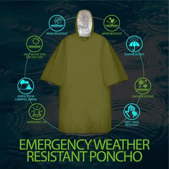Poncho de pluie d'urgence