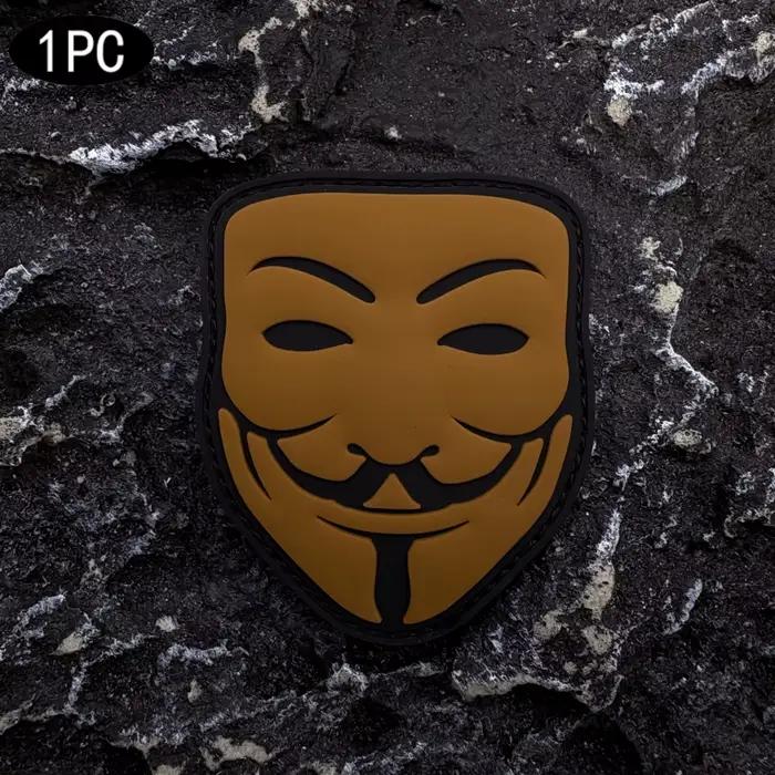 Écusson en PVC avec un visage souriant