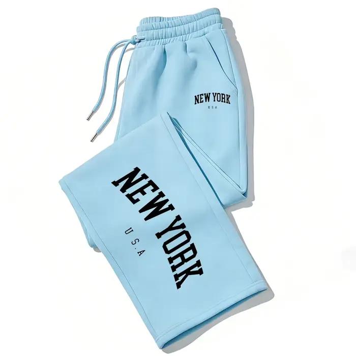 Pantalons de jogging imprimés NEW YORK pour hommes et femmes