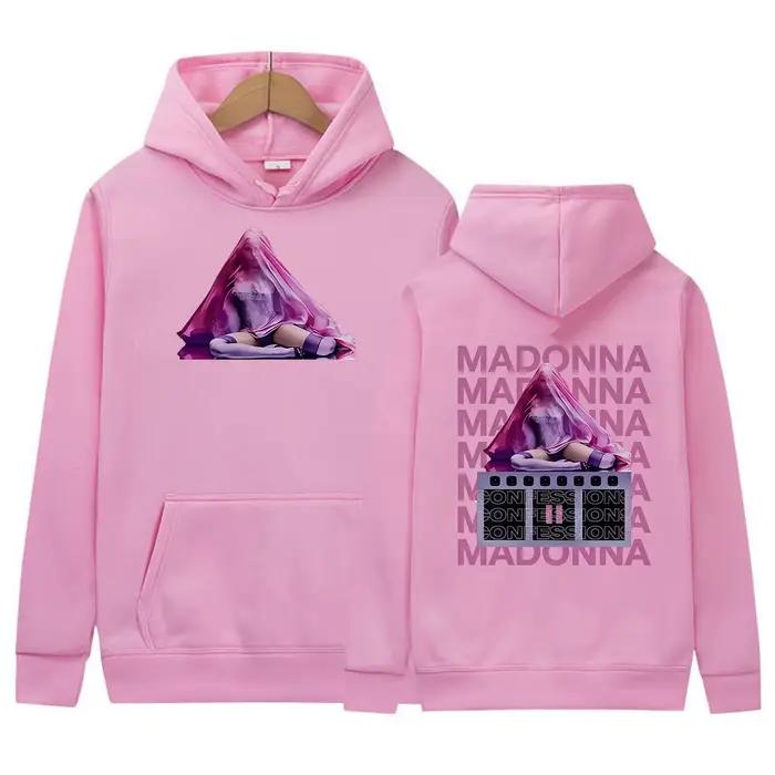Sweat à capuche imprimé Madonna Confessions on A Dance Floor II Album 2026 pour homme et femme, en polaire, à manches longues, style rétro, streetwear