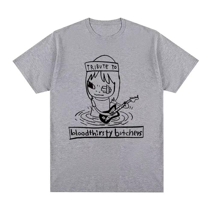 T-shirt en coton Yoshitomo Nara Rock Guitar pour hommes et femmes