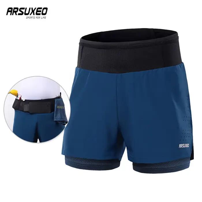 ARSUXEO hommes Shorts de course Sports de plein air Jogging pantalons courts entraînement de gymnastique exercice de