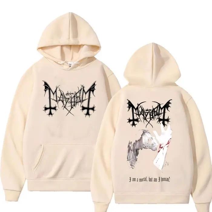 Sweat à capuche imprimé Death Black Metal Mayhem pour hommes et femmes