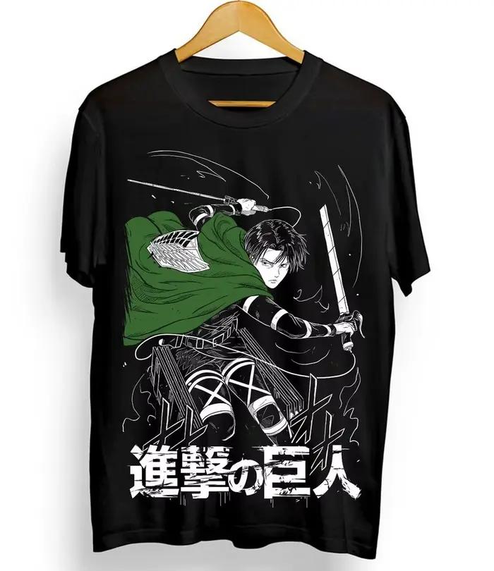 Levi Shingeki T-shirt No Kyojin attaque sur Titan Anime AOT chemise d'horreur toutes tailles