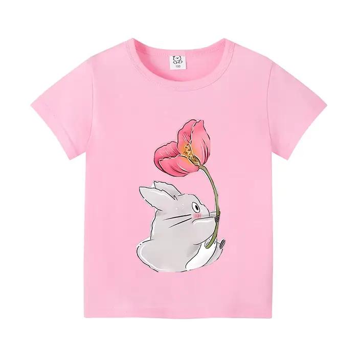 T-shirt Totoro pour enfants, en coton, à manches courtes, pour filles et garçons, t-shirt à col rond, à la mode, vêtements d'été mignons pour enfants, nouveau