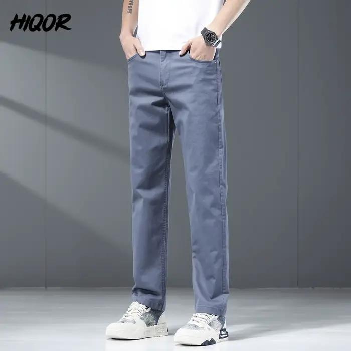 HIQOR pantalon homme solide noir