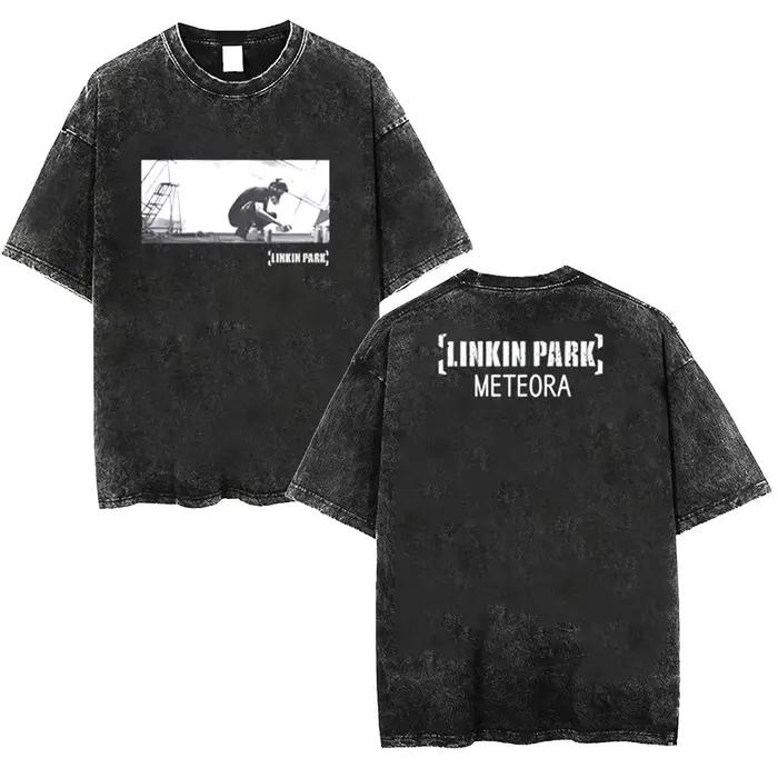 T-shirt délavé pour hommes Linkin Meteora 20e anniversaire Park