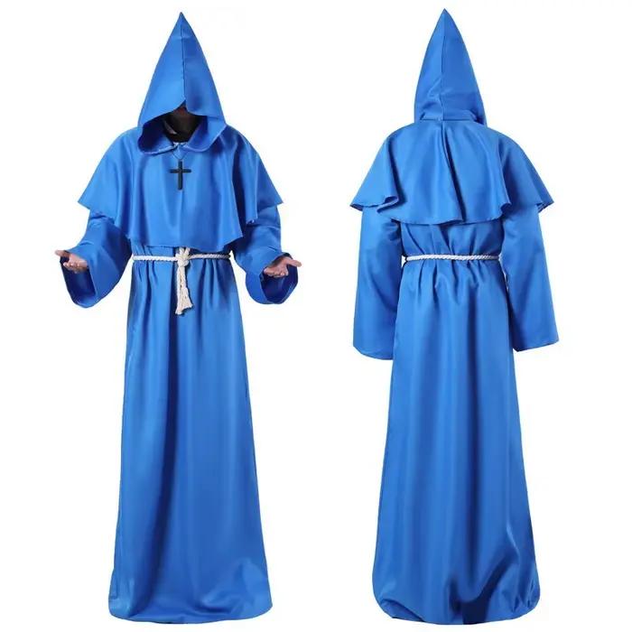 Robe de Prêtre Médiévale Costume de Moine Ancien Robe de Scène Vêtements de Cosplay Sorcier Performance Théâtre Médiéval Occasions Spéciales