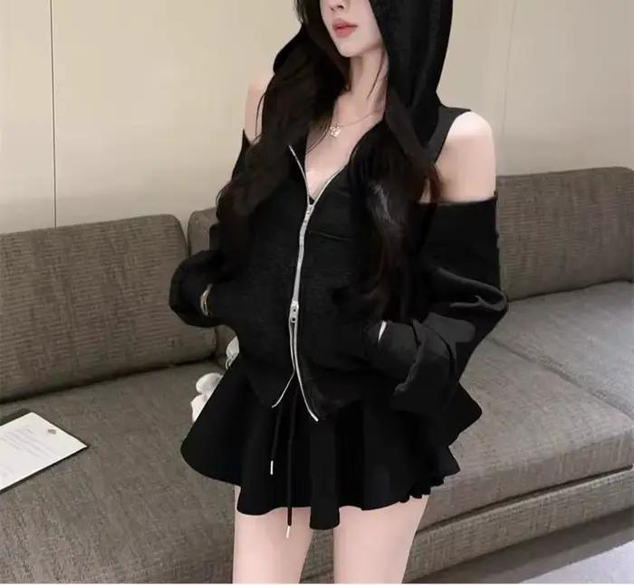 Veste à capuche à double fermeture éclair