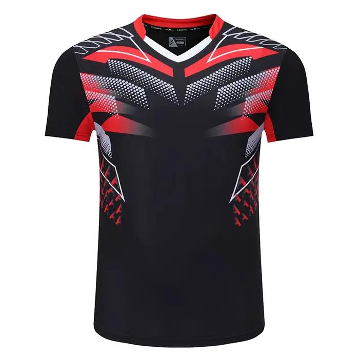 T-shirt de sport pour homme, vêtement de badminton, tennis de table, football, fitness, entraînement